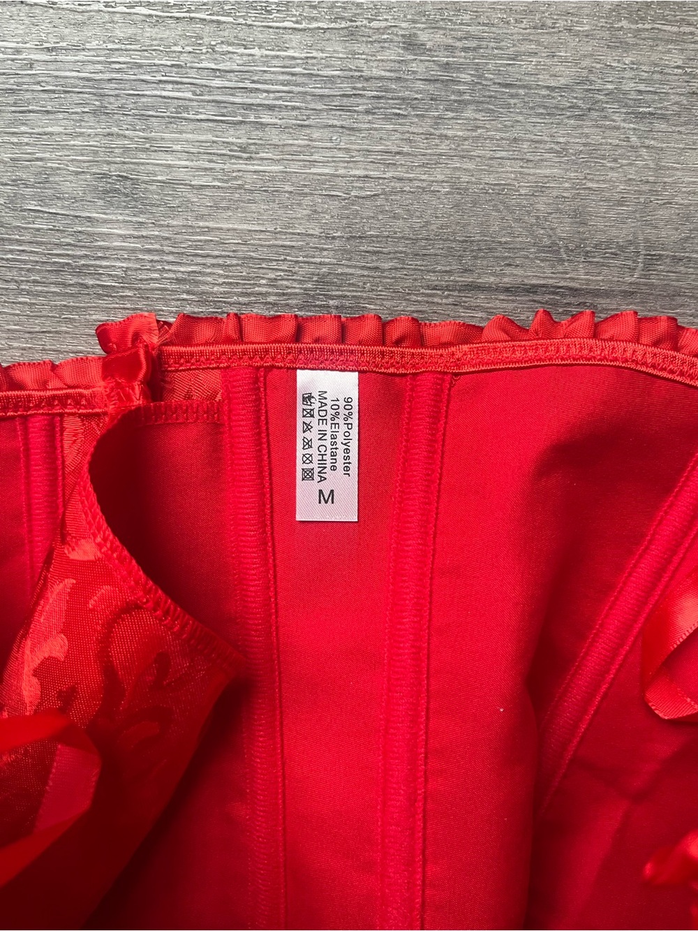 Red Corset, New with Ruffles - Picture 3 of 3